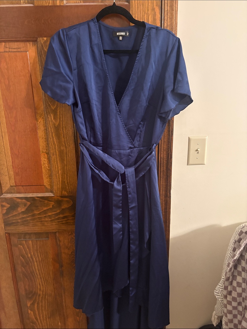 Miss guided Navy Blue Wrap Maxi Dress